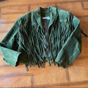 Suede fringed jacket. Vintage. Leather.